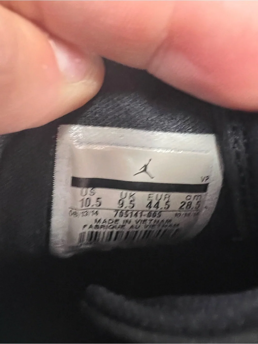 Jordan Black High-Top Sneakers with Textured Upper Mens 10.5